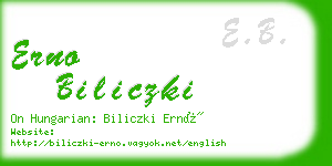 erno biliczki business card